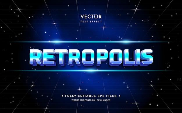 Vector retropolis editable text effect