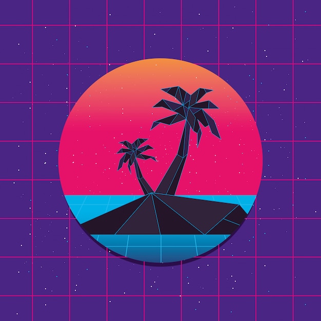 손바닥과 섬의 Retrowave