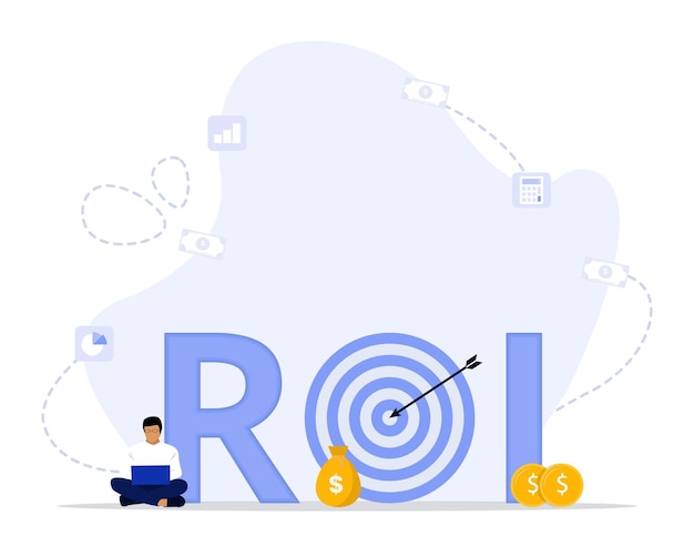 Return on investment ROI concept illustration