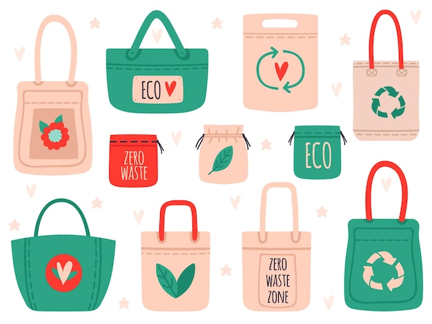 Vector reusable bags