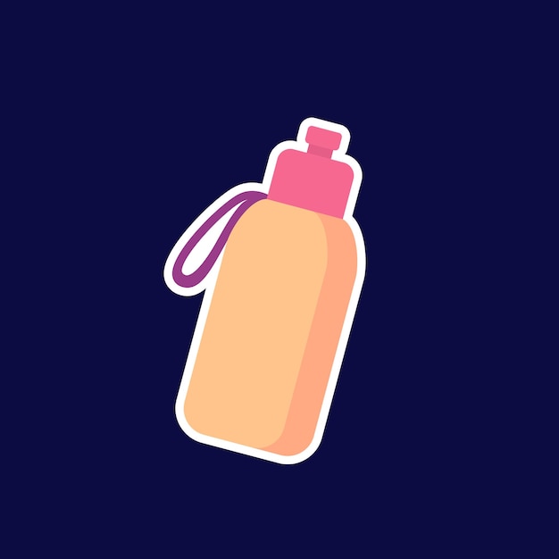 Vector reusable bottle for water icon vector sticker