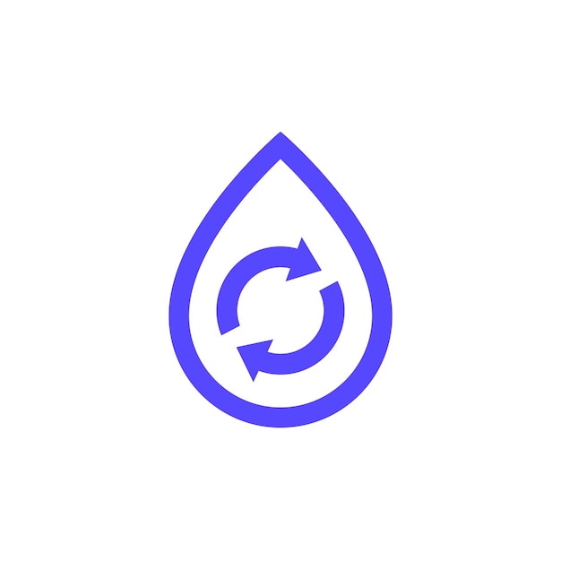 Vector reuse water icon with a drop