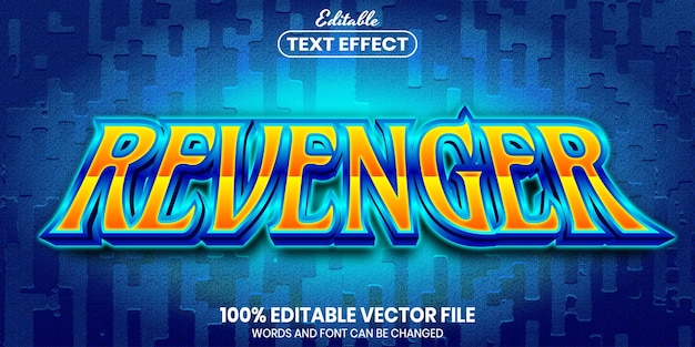 Revenger-tekst, bewerkbaar teksteffect in lettertypestijl