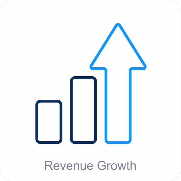 revenue growth and diagram icon concept