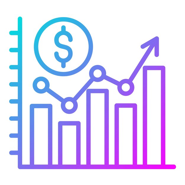 Vettore icona del vettore di crescita delle entrate può essere utilizzata per l'icona di business analytics