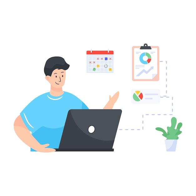 A revenue manager flat illustration design