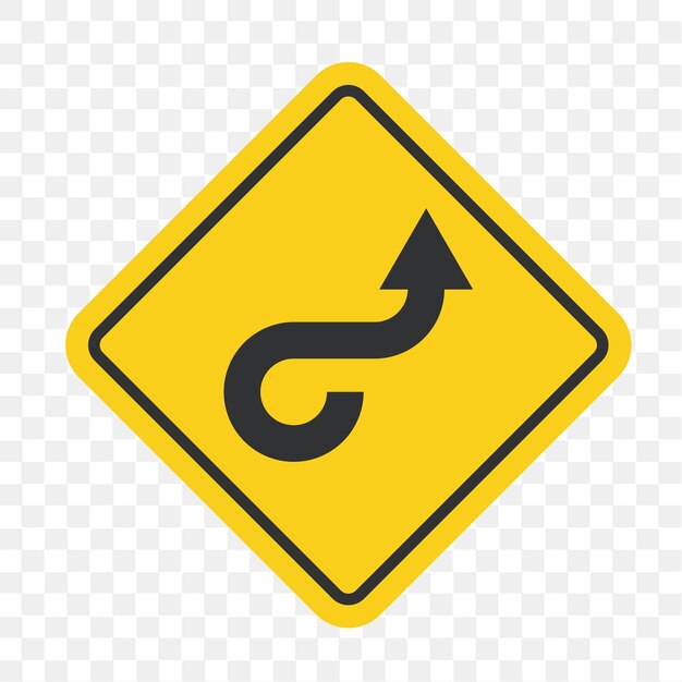 Reverse curve Warning sign Traffic Sign Traffic Sign Roadworks symbol transparent grid background