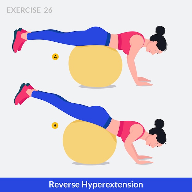 Reverse hyperextension exercise woman workout fitness aerobic and exercises