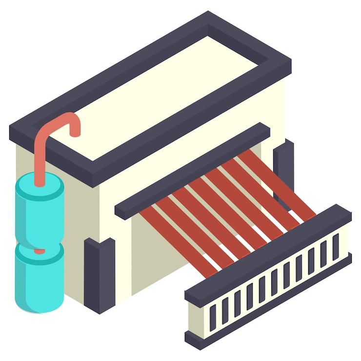 Vector reverse osmosis isometric concept membrane bioreactor station vector icon design water treatment