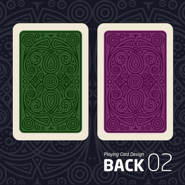 The reverse side of a playing card for blaÃÂÃÂkjaÃÂÃÂk other game with a pattern.