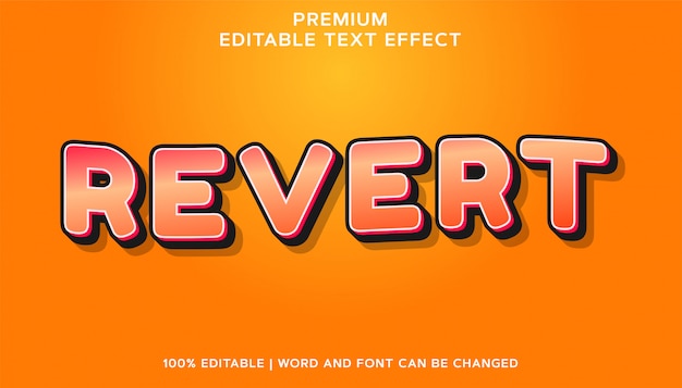 Revert Premium Editable Font Text Effect