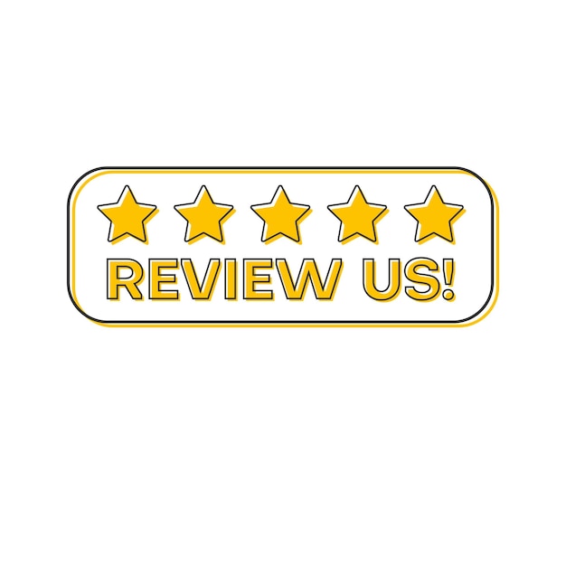 Review us User rating concept Review and rate us stars Business concept Vector illustration