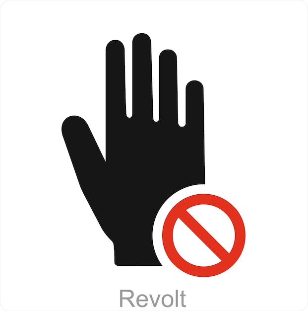 Revolt and finger icon concept