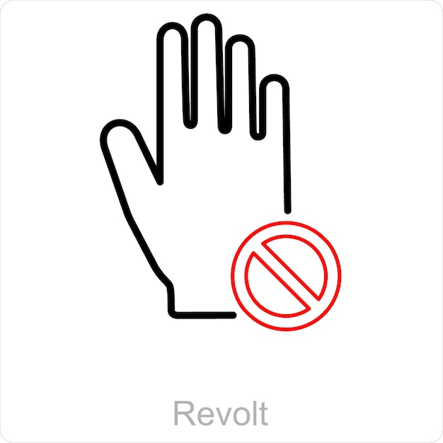 Revolt and finger icon concept