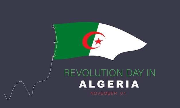 Revolution day in Algeria background banner card poster template Vector illustration