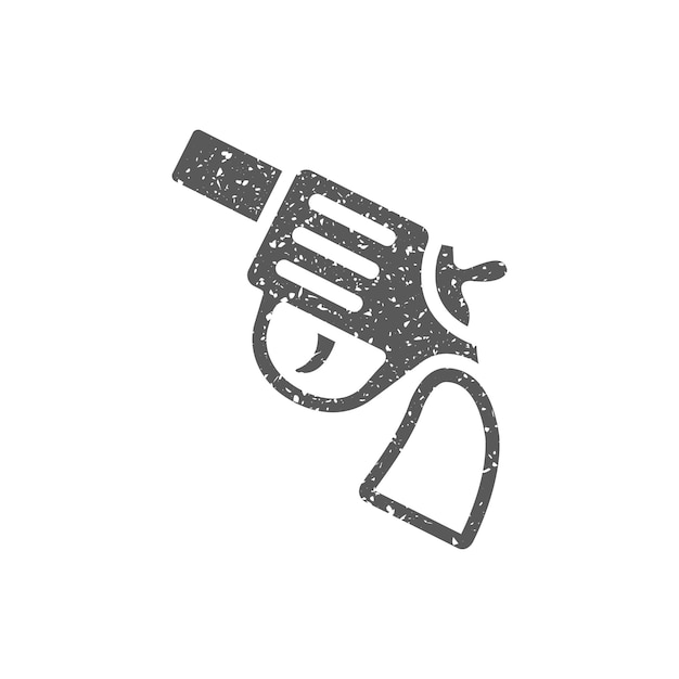 Revolver gun icon in grunge texture vector illustration