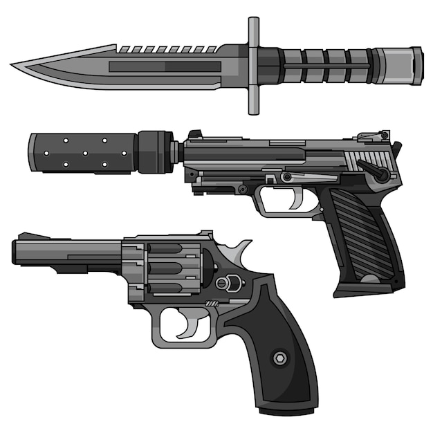 Revolver gun vector