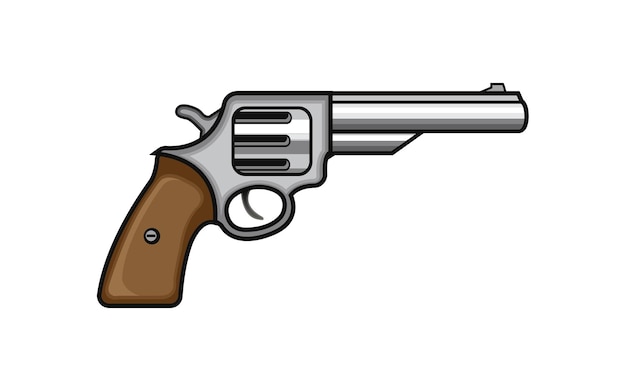 Revolver gun in vector