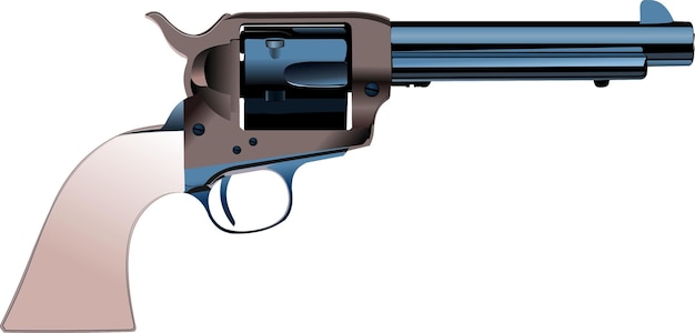 Vector revolver pistool op geïsoleerde achtergrond vector illustratie