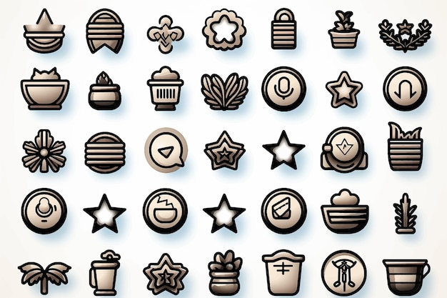 Reward award vector icons set modern solid symbol collection filled style pictogram pack Signs l