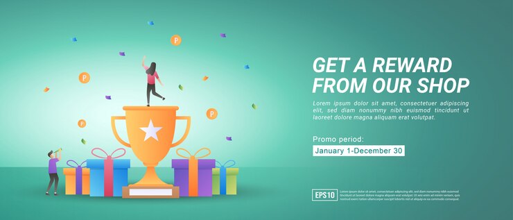 Reward and promotion programs. Get awards by shopping online. Gifts for loyal customers. 