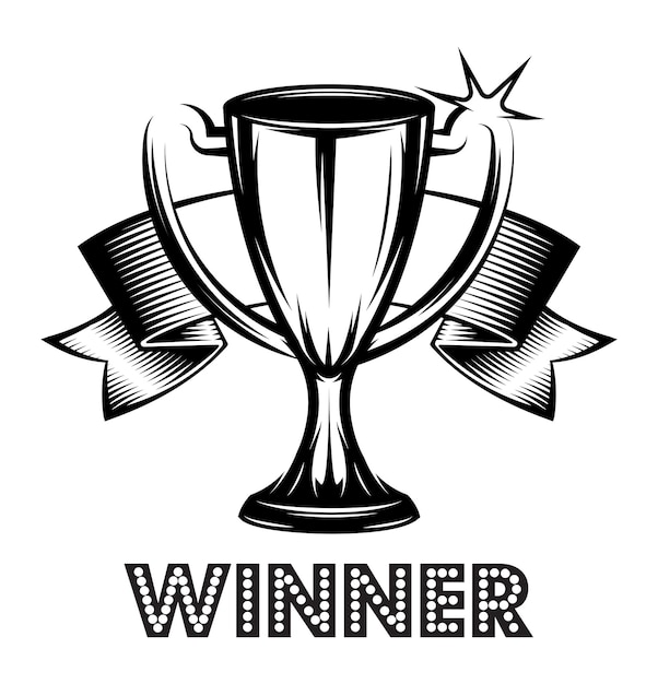 reward with a ribbon for winner of of sports competitions