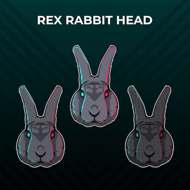 Rex rabbit vector collection