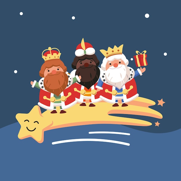 Reyes magos illustration flat design