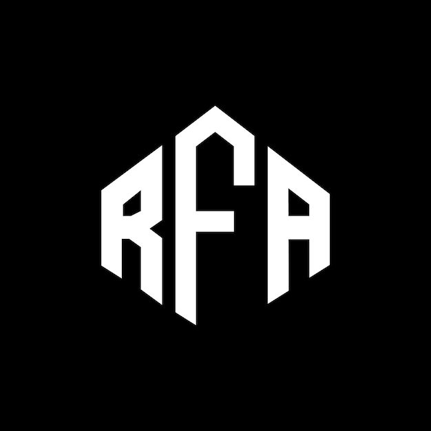RFA letter logo ontwerp met veelhoek vorm RFA veelhoek en kubus vorm logo ontwerp RFA zeshoek vector logo sjabloon witte en zwarte kleuren RFA monogram bedrijf en vastgoed logo