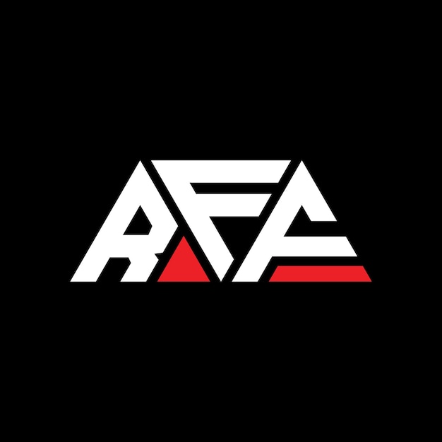 RFF driehoek letter logo ontwerp met driehoek vorm RFF drieHoek logo ontwerp monogram RFF drie hoek vector logo sjabloon met rode kleur RFF drihoekig logo Eenvoudig Elegant en luxe logo RFF