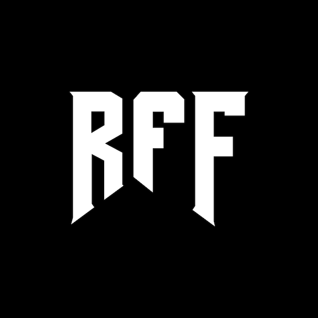 ロゴデザイン 黒と白の色の組み合わせ RFFロゴ RFFベクトル RFFアイコン RFFアルファベット RFFタイポグラフィー ロゴデザイン