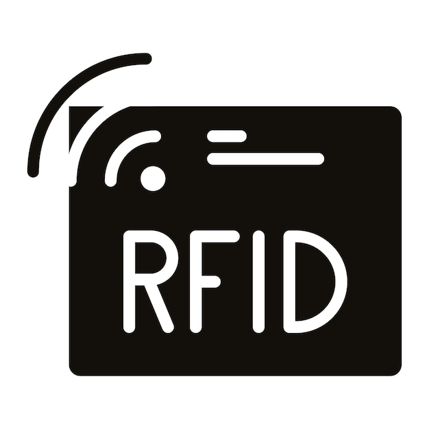 Rfid Glyph Solid Zwarte illustratie