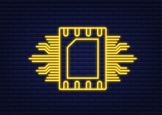 RFID-radiofrequentie-identificatie. Technologieconcept. Digitale technologie. Neon-stijl. Vector voorraad illustratie.