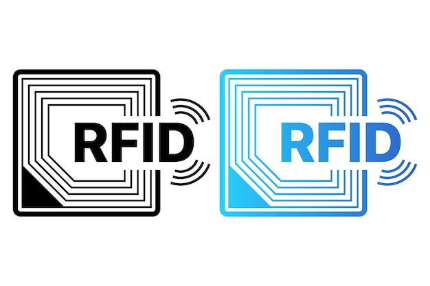 RFID 표시 블루 그라데이션 및 블랙