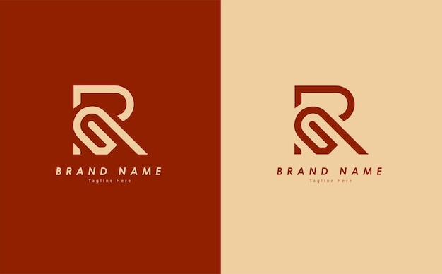 Rg elegant vector logo design with red and light yellow color