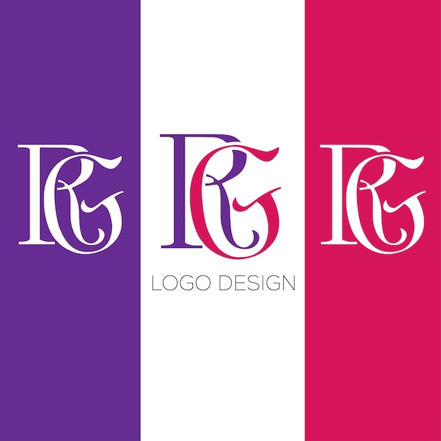 RG initial letter logo design