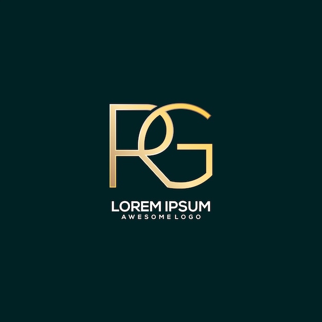 RG letter eerste logo luxe gouden kleur