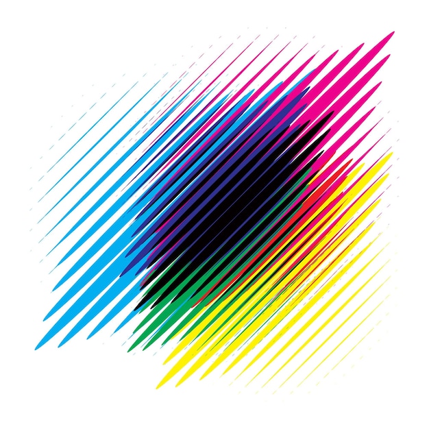 Vector rgb and cmyk halftone vector illustration color