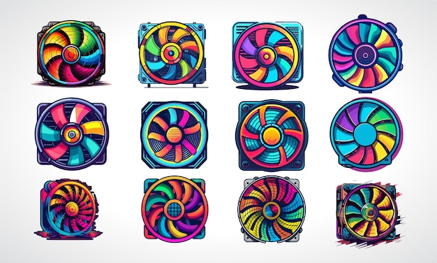 RGB Fan Vector Pack Set van RGB Fan Vector Illustratie