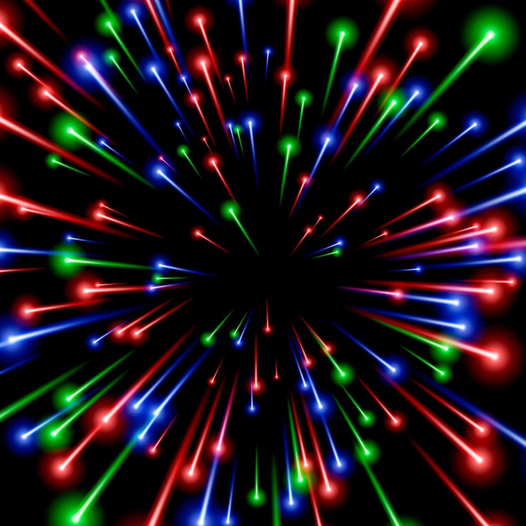 Vector rgb space art, color ray energy.