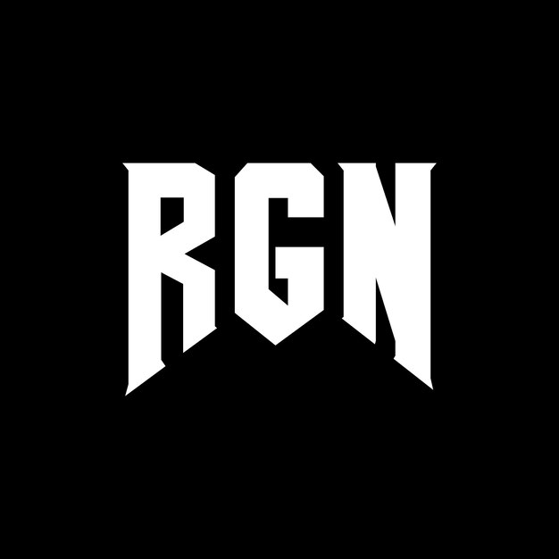 ロゴデザイン 黒と白の色の組み合わせ RGNロゴ RGNベクトル RGNデザイン RGNアイコン RGNアルファベット RGNタイポグラフィー ロゴデザイン