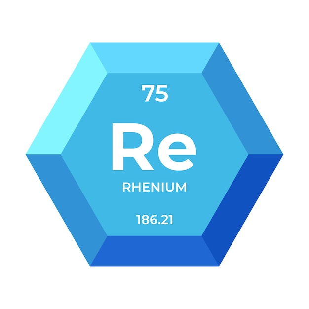 Rhenium is chemical element number 75 of the transition metal group