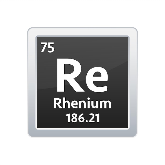 Rhenium symbol chemical element of the periodic table vector stock illustration