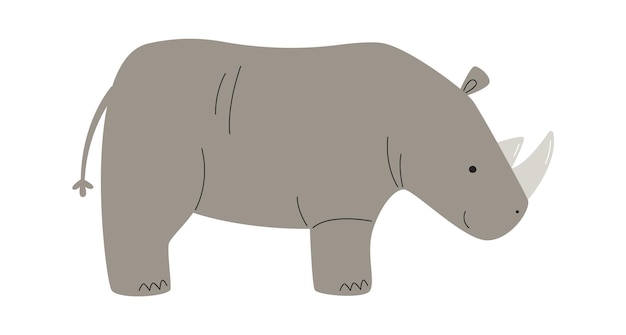 Vector rhino animal staying