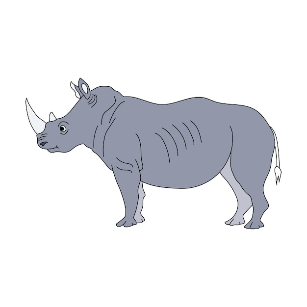 Vector rhino clipart cartoon wild animals clipart set for lovers of wildlife