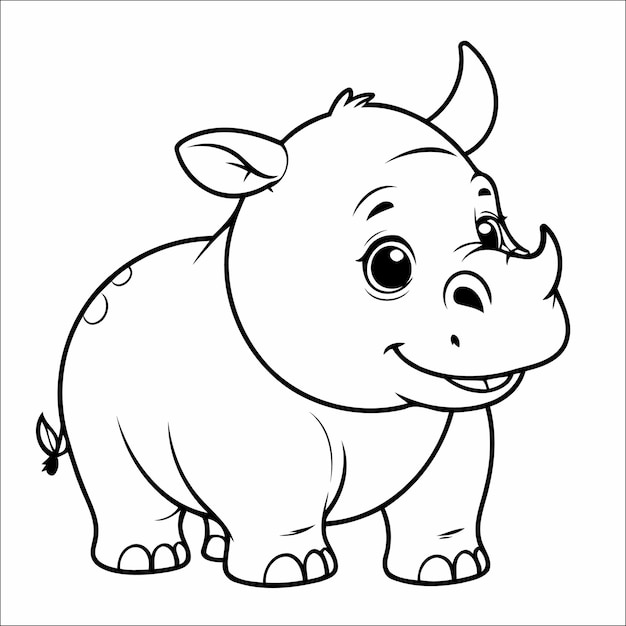 Rhino Coloring book Drawing For Toddlers