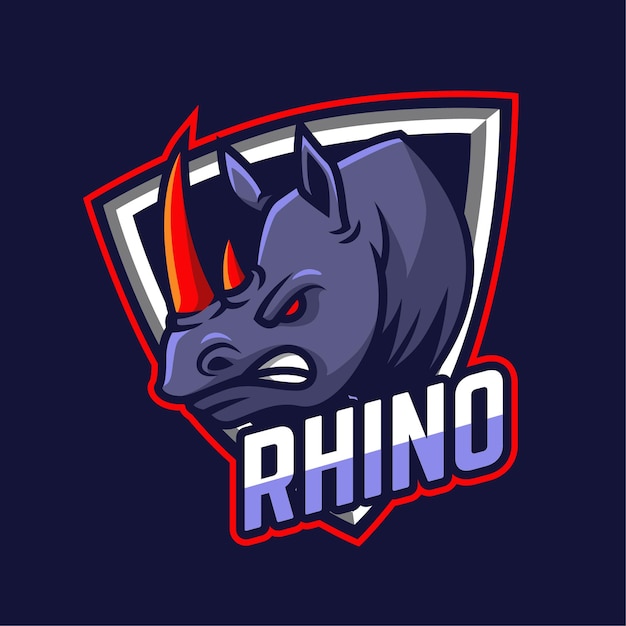 Rhino e-sports mascotte karakter logo