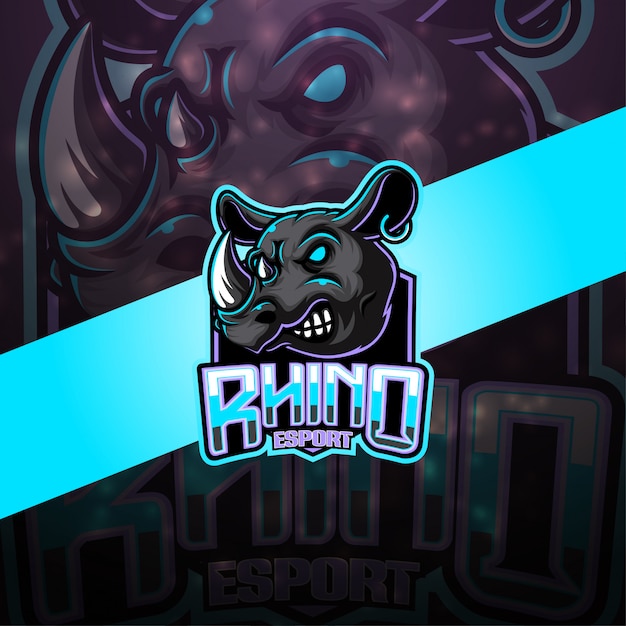 Rhino esport талисман логотип