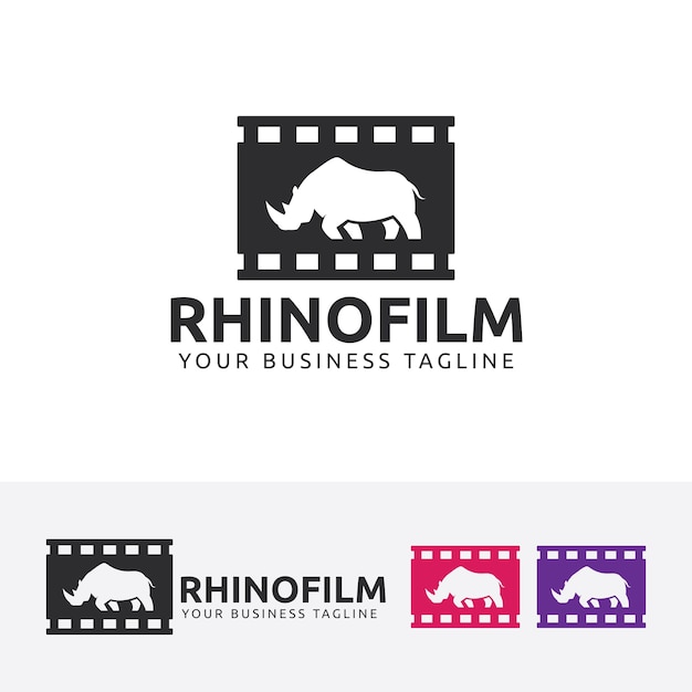 Rhino film vector logo sjabloon