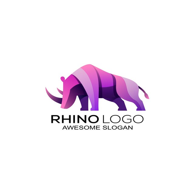 Rhino gradient colorful logo illustration